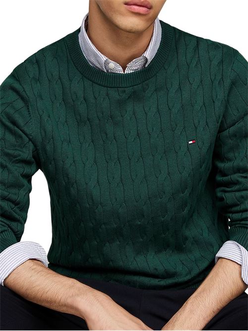 Maglioncino verde in cotone bio Tommy Hilfiger | MW0MW33132L2N
